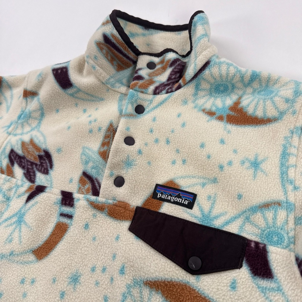 Patagonia Lightweight Synchilla Snap T Fleece Small Owl Harvest Moon Blue 25455
